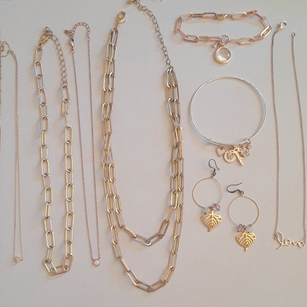 Jewelry Collection-"Grandma" charm bracelet, "love" necklace...